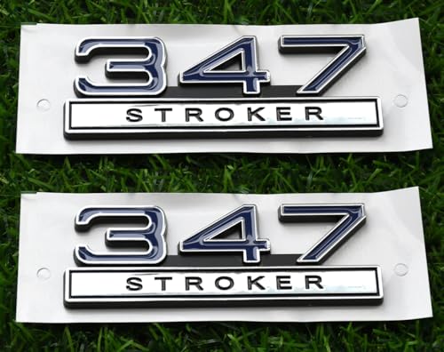 Image of 2pcs 347 Liter 5.7 Stroker Engine Emblems Badge 3D Decals Stickers Cars Trucks (Chrome Blue)