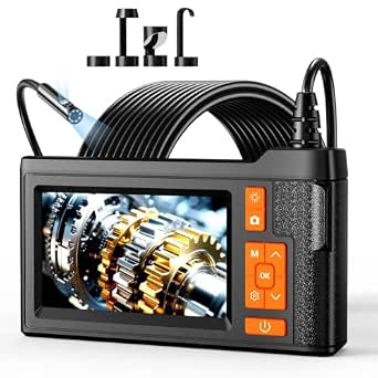 Dual Lens Borescope Inspection Camera, 4.3" HD Screen, 1080P Photo & Video
