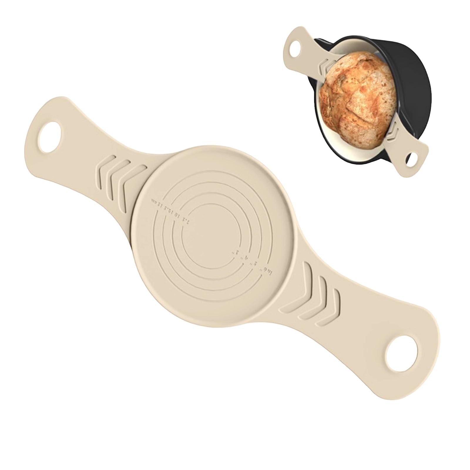 Kalttoy Practical Silicone Dough Rolling Mat Long Handle Oven Baking Liner with Handle for Pizza Cookie Bread Space Saving Kitchen Tool