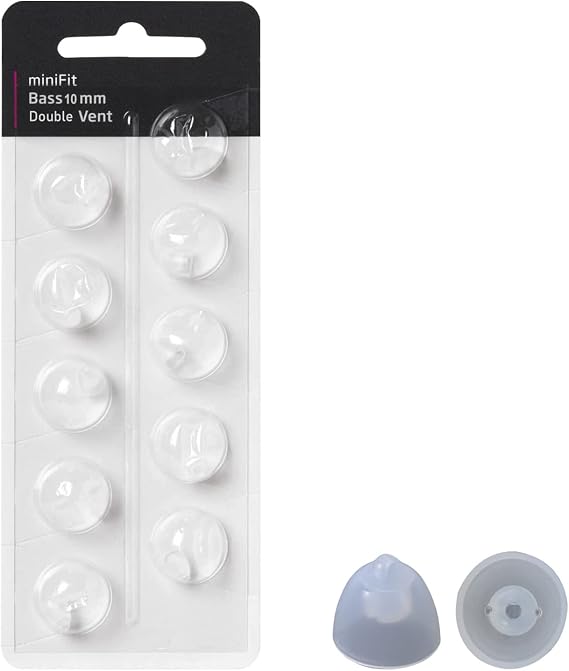 Hearing Aid Domes for Oticon MiniFit Double Vent Bass Domes: 3 Packs (10mm), Universal Domes for Oticon Hearing Aid Supplies
