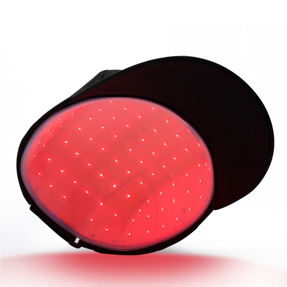 108LEDs Red Light Cap z 650nm Red Light Wavelength Infrared Light, LED Cap, Scalp Care,Black,One Size