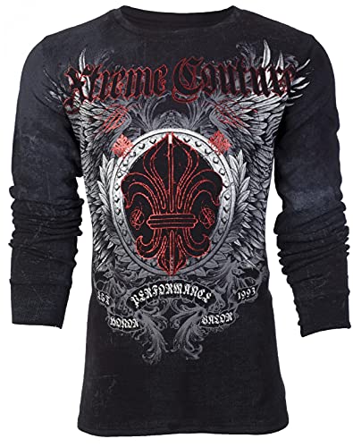Xtreme Couture Men's Long Sleeve Thermal Shirt Royal Family XL Black