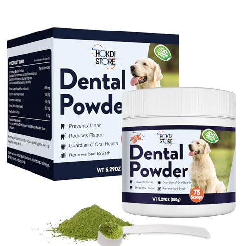 Image of Dog Breath Freshener Dental Powder-Teeth Cleaning Powder for Dogs with Probiotics & Herbs-Plaque & Tartar Remover Oral Care-Chicken & Bacon Flavor-45 & 75 Scoops (75 Scoops, Bacon)