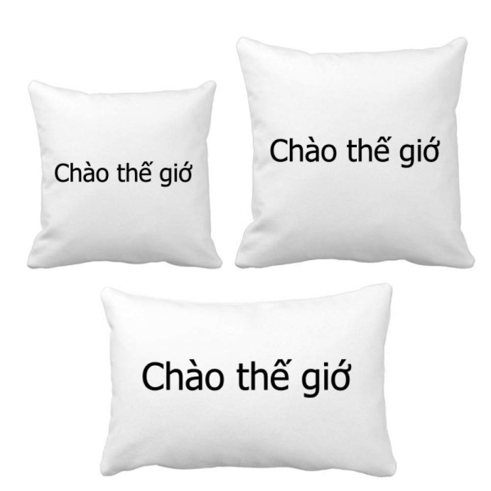 Coussin Hello World Vietnamien parure de confort a offrir en cadeau