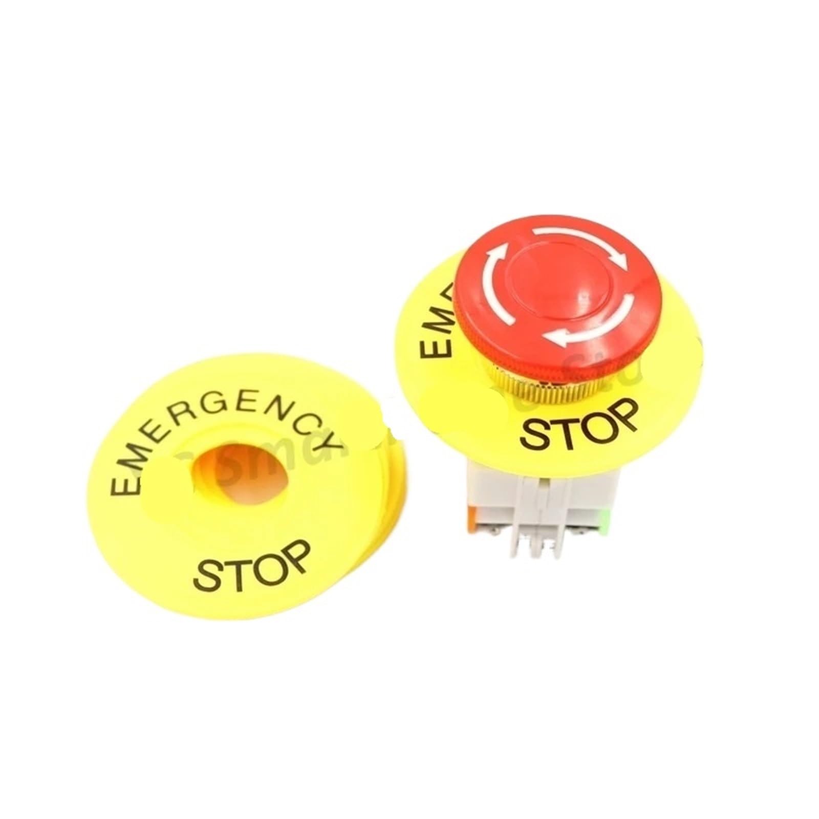 10 juegos de interruptor de encendido con cabeza de seta interruptor de parada de emergencia 10A 22mm interruptor de botón + señal de parada