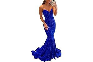 Long Sparkly Blue Prom Dresses for a Shimmering Entrance
