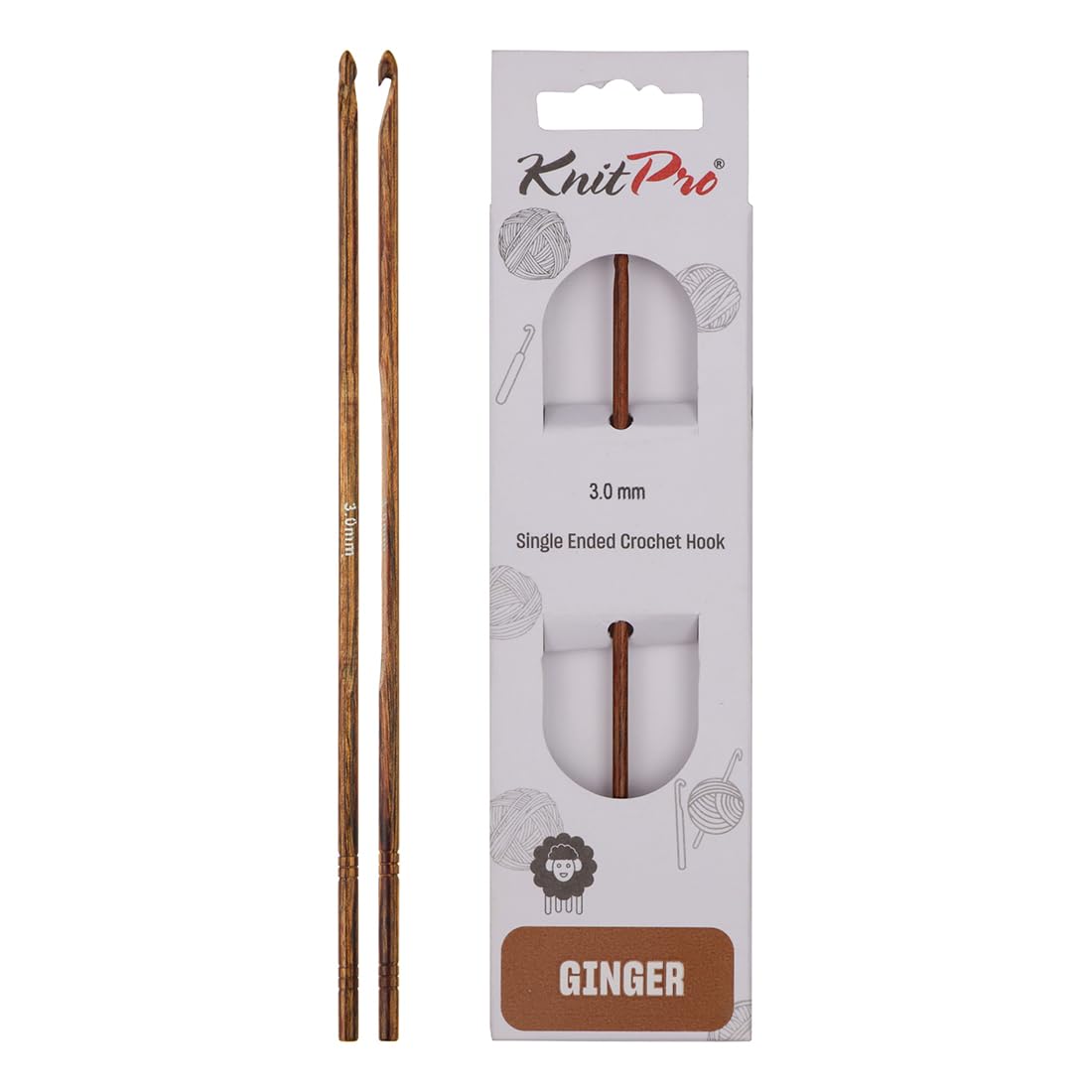 B&Q -  Ginger Chk 3.00Ginger: Crochet Hook: 15Cm X 3.00mmKnitpro