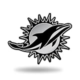 Rico Industries NFL Miami Dolphins Chrome Finished Auto Emblem 3D Sticker , Silver