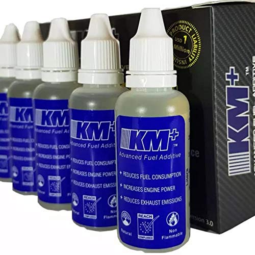 KM+ Advanced Fuel Additive, Engine Flush, Fuel System Cleaner (Pack of