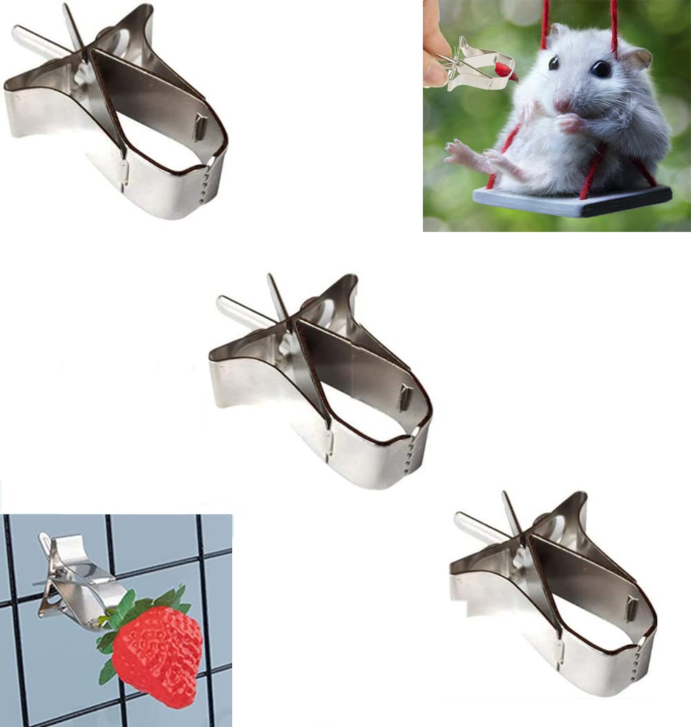 4 Pieces Bird Cage Food Holder Parrot Fruit Vegetable Clips Bird Cage Feeder Clip Bird Cage