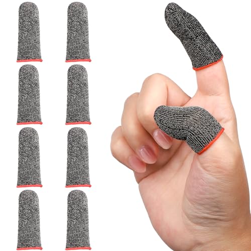 ENPOINT Paquete de 10 fundas de dedo negras para juegos, fundas para pulgar, fundas para el pulgar Dedales Gamer Profesionales para juegos móviles, Call of Duty Mobile Games PUBG, accesorios para