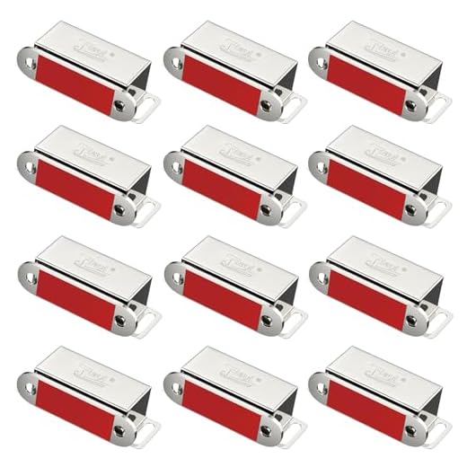 Cabinet Magnetic Catch Jiayi 12 Pack Magnetic Closures for Cabinet Door Magnetic Cabinet Catch 15lbs RV Drawer Latches and Catches Stainless Steel Magnetic Latch for Kitchen Closet Cupboard Closer