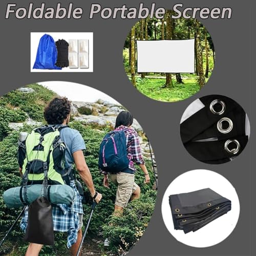 Pantalla portátil para proyector 150in 16:9 plegable miniatura 7