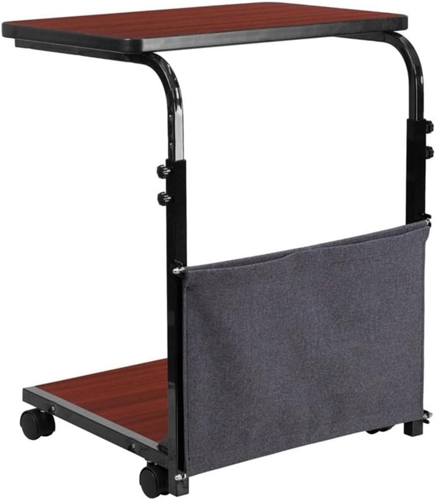 Adjustable Mahogany Laptop Desk with Removable Pouch