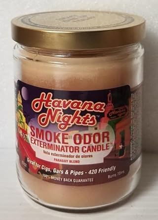 Smoke Odor Exterminator 13 oz Jar Candle, Havana Nights, Solo 1 Candle.