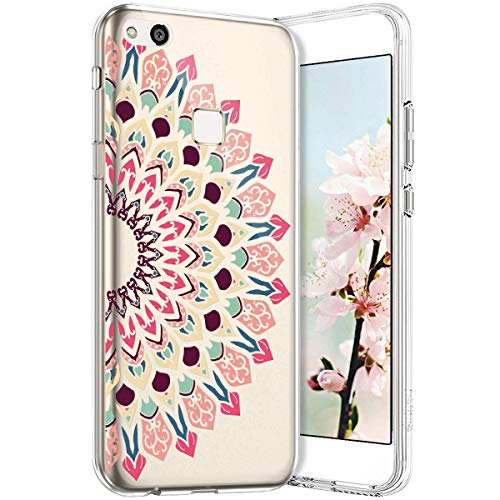Robinsoni Case Compatible with Huawei P10 Lite Cover Huawei P10 Lite Case Transparent Crystal Case Soft Silicone TPU Case Glossy Gel Rubber Cover Clarity Ultra Thin Cover Buhhda Flower Cover
