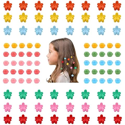 Bekecidi Kleine Haarspangen Set, 50 Stück Haarperlen Zum Klipsen Bunte Perlen Cover