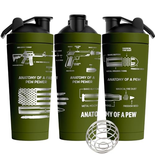 Flaskimo Patriotic Stainless Steel Protein Shaker – Laser Engraved American