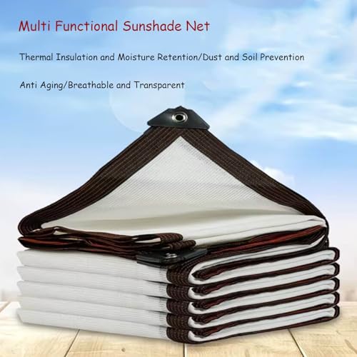 Filet d'ombrage blanc anti-déchirure 6x10m protection solaire