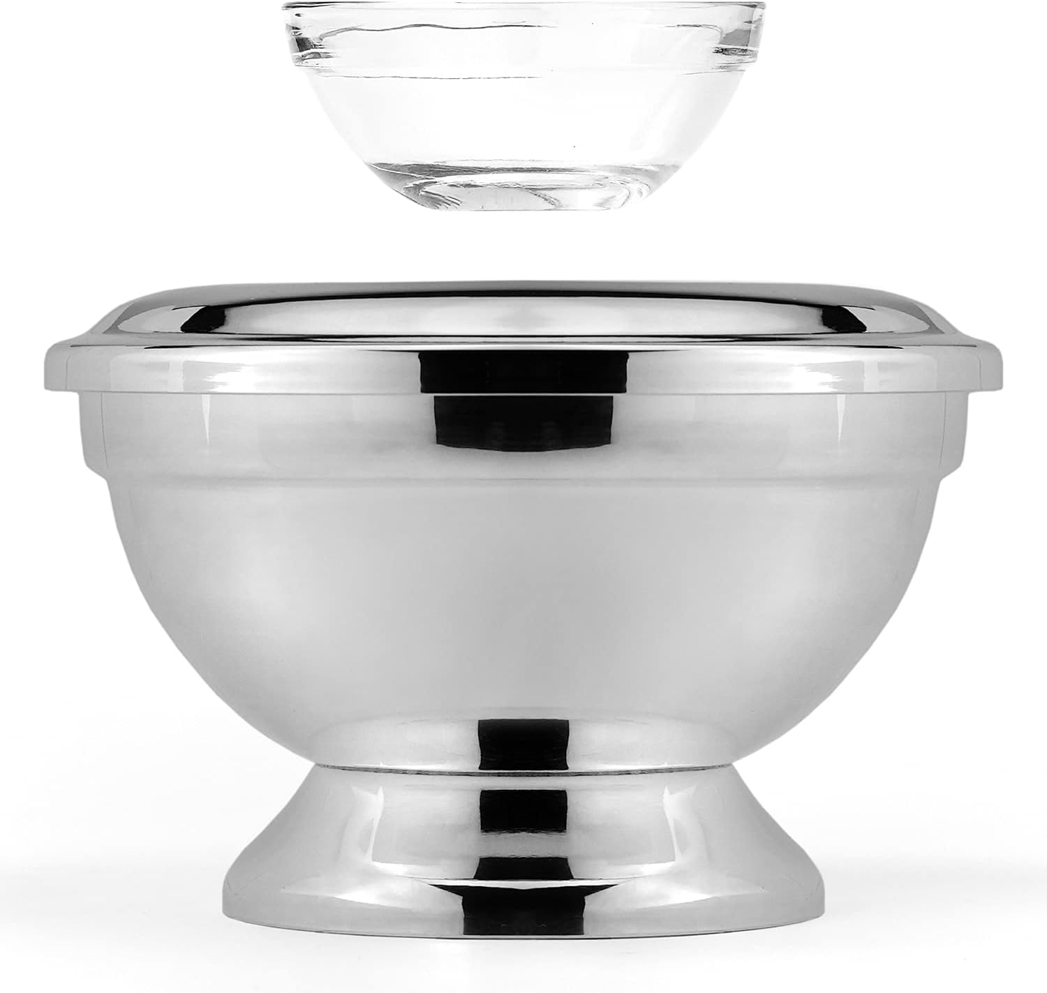 Glass and Metal Caviar Server Set - 2 Pack - Single Serving Premium Roe Chiller