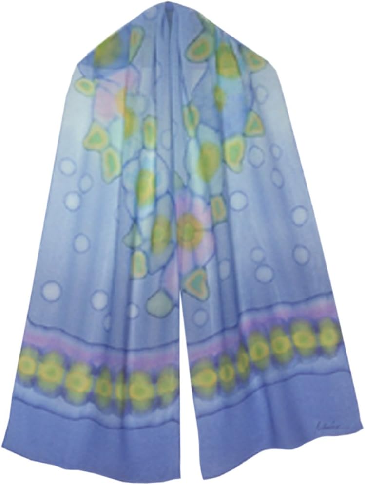ULRIKE ~ A sherbet floral of lemon, lime, berry, and aqua on a cobalt blue ombre