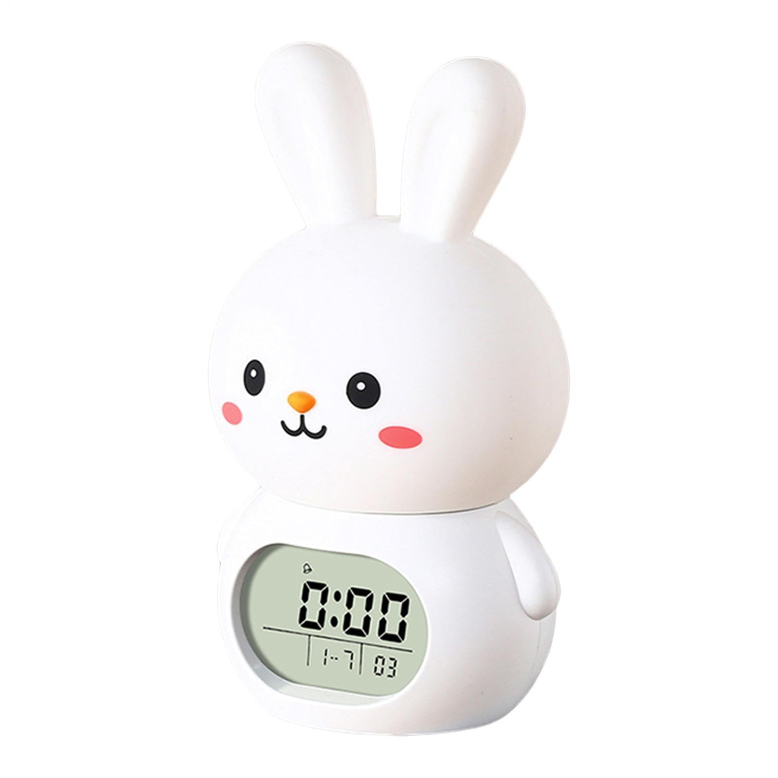 Veilleuse Lapin LED Réveil avec snooze luminosité réglable