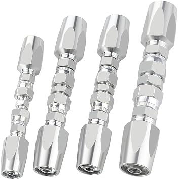 4PCS Hydraulic Fittings, Reusable Hydraulic Hose Repair Fittings Kit, 1/2Inch 3/8Inch 1/4Inch