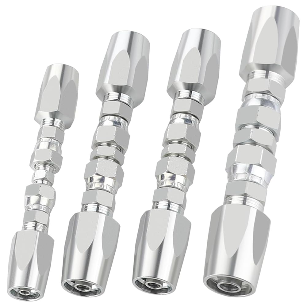 Littimoon 4PCS Hydraulic Fittings, Reusable Hydraulic Hose Repair Fittings Kit, 1/2Inch 3/8Inch 1/4Inch