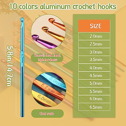 IMZAY 54 Pcs Crochet Needles Set, Crochet Hooks Kit with Storage Case, Ergonomic Knitting Needles Blunt Needles Stitch Marker DIY Hand Knitting Craft Art Tools for Beginners, Pink