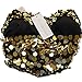 ZLTdream Belly Dance Chiffon Banadge Top With Chest Pad Hanging bells and coins Slim fit for Woemnd and Girls Black
