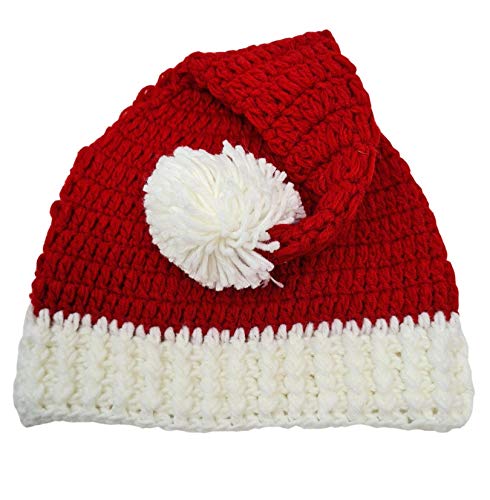jowiha Strick Weihnachtsmütze für Kinder und Damen Strickmütze Rot...
