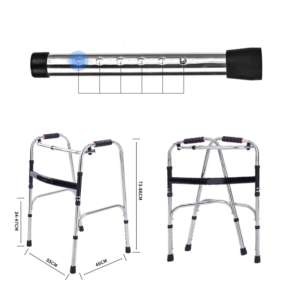 NEWFUN Andadores para Ancianos, Andador Plegable con dos Ruedas Giratorias, Altura Ajustable, Capacidad de Carga de Hasta 150 KGg, Apto para Personas Mayores y Adultos