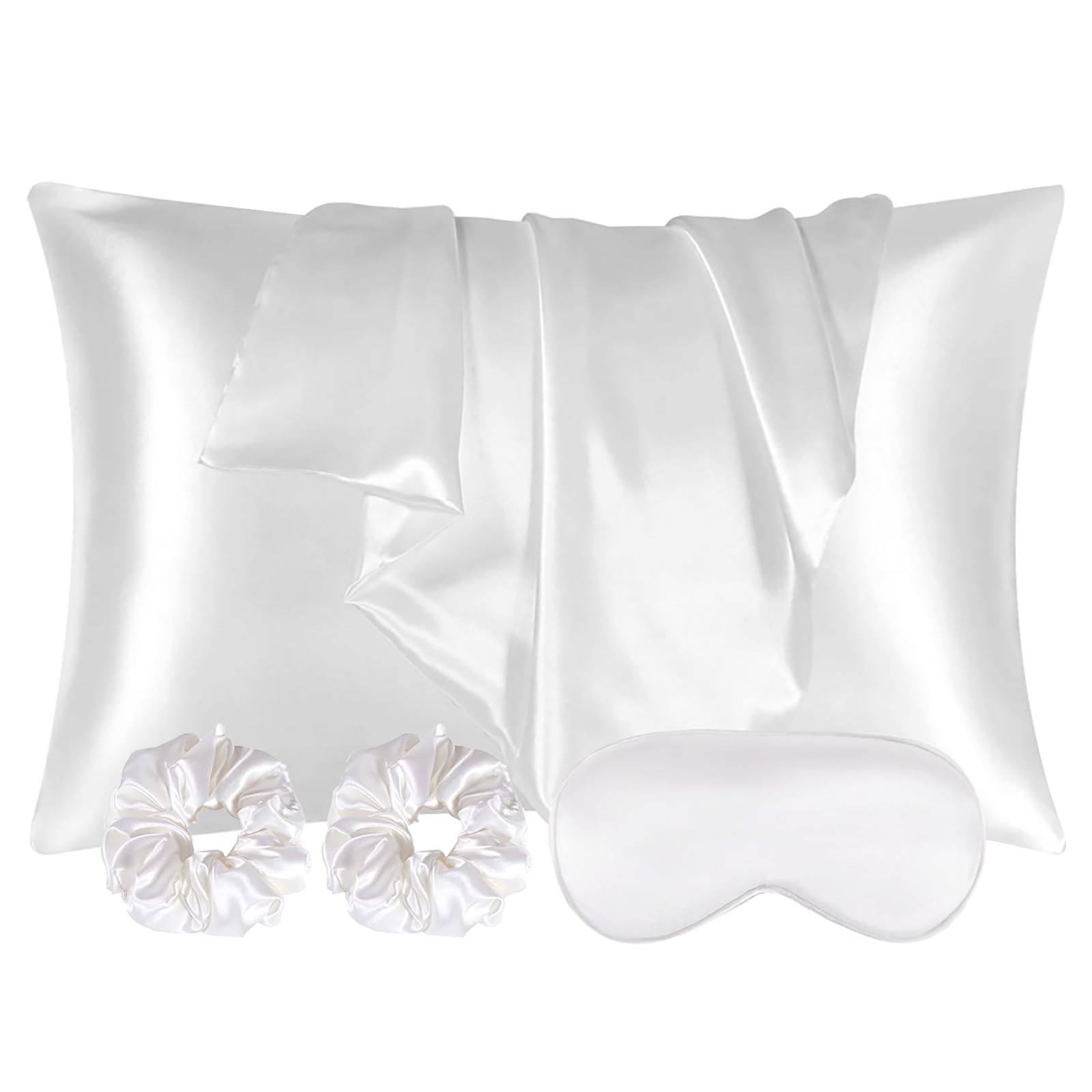 BEDSUM Federe In Raso Di Poliestere 50x66 Cm - Morbide E Setose Per Capelli E Pelle - Verde Scuro (Confezione Da 2) - 3