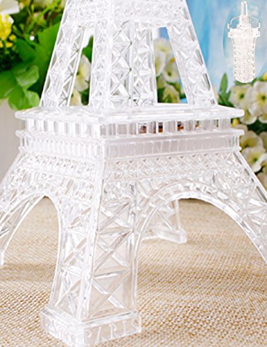 Dreamseden Led Light Up Flash Eiffel Tower Lamp - Color Changing Paris Decor For Bedroom Desk Cake Topper Centerpiece (9.7'' High/White) #TOP5