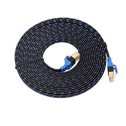 Preisvergleich Produktbild Mit Glasfasergewebe Doppelschild Flachcomputer Router NAS Sieben Arten Netzwerkkabel - Blau & Schwarz - 8M