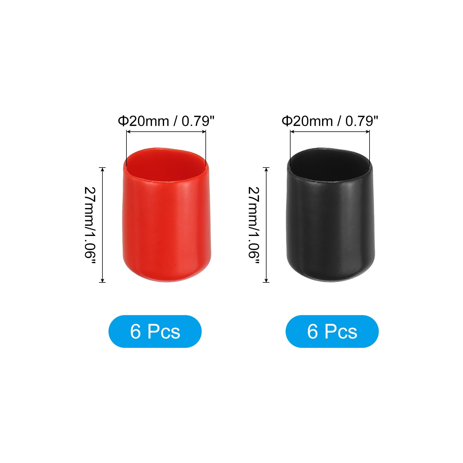 PATIKIL 20 mm Round Rubber End Caps - Image 2
