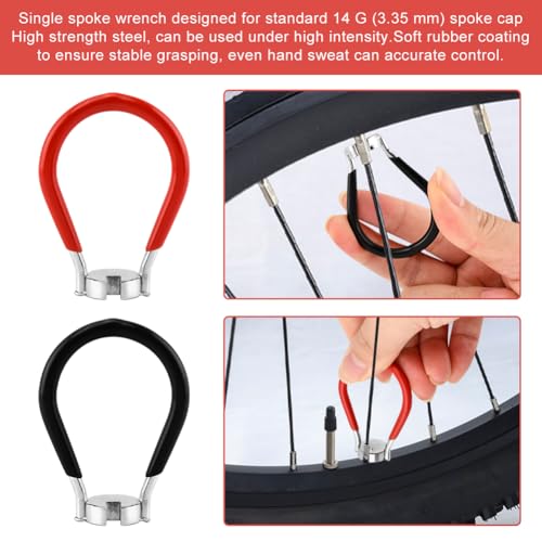 Juego de Llaves de Radios para Bicicleta de 6 Piezas, Herramientas para Truinar Ruedas con Palancas para Neumáticos miniatura 3
