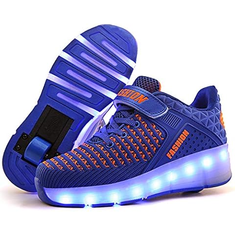 Kids Trainers Roller Skates Shoes with Wheels for Girls Boys LED Strips Light Up Rollerskates Skates Cross Trainer Fashion Wheel Skateboard Hover Shoes Cover