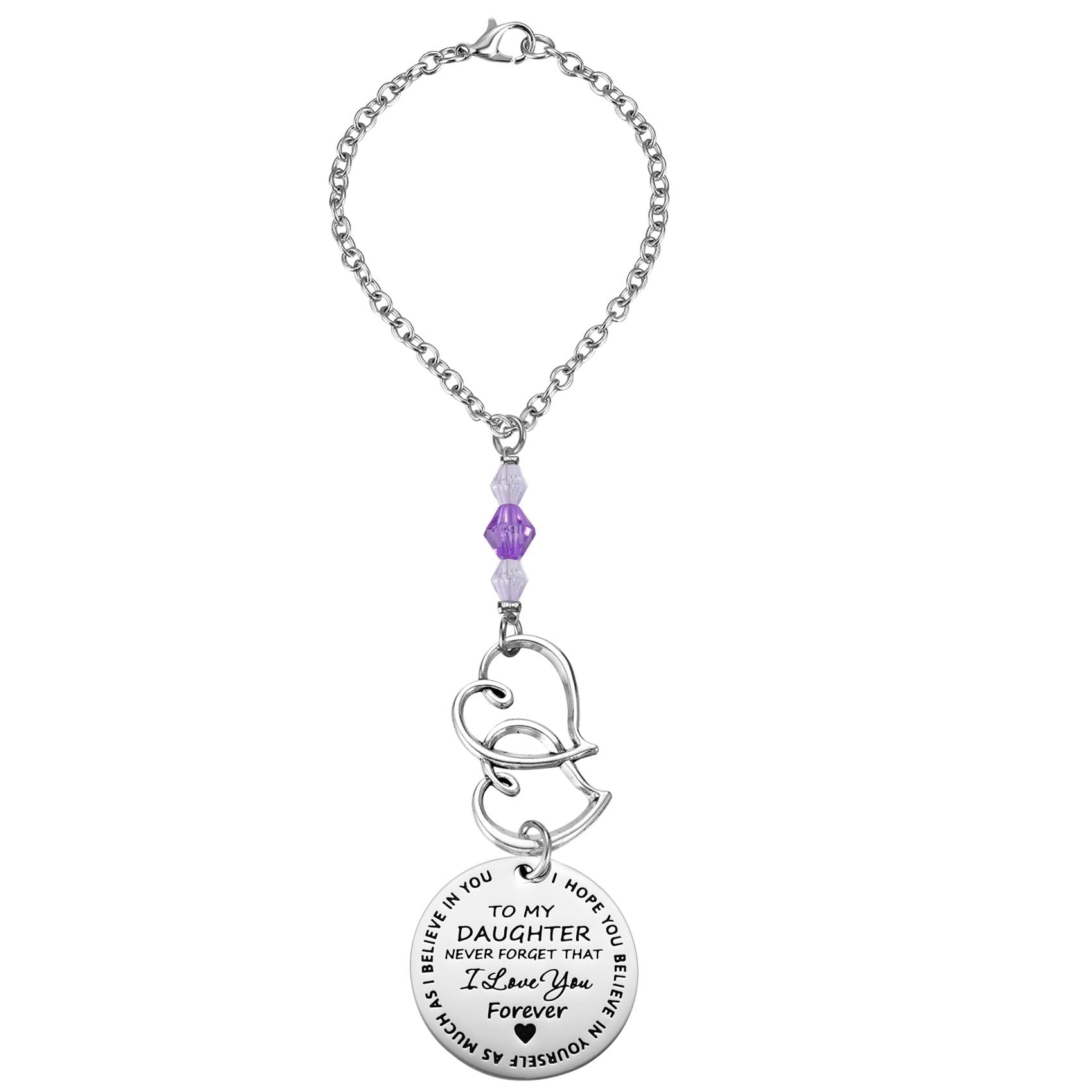 Rear View Mirror Hang Accessories for Daughter Granddaughter Niece, New Driver Inspirational Graduation Car Charm Gift