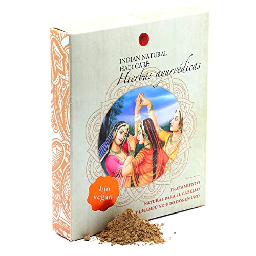 Hierbas ayurvédicas - Tratamiento natural para el cabello y champú dos en uno - 200g - En polvo