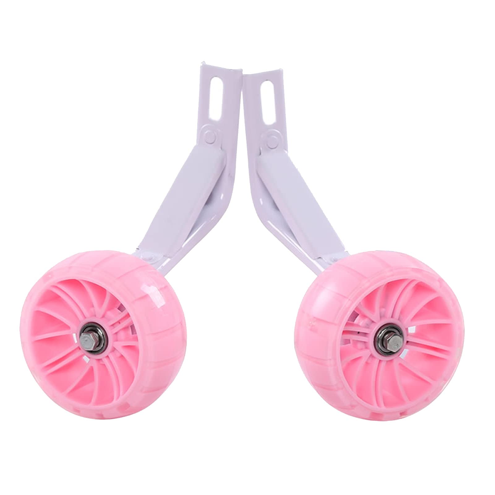 Fahrrad-Stützräder, Fahrrad-Trainingsräder, Stützräder Flash Mute Wheel Fahrradstabilisator montiert Kit kompatibel for Fahrräder von 12 14 16 18 20 Zoll (Color : Pink, Size : 16in)
