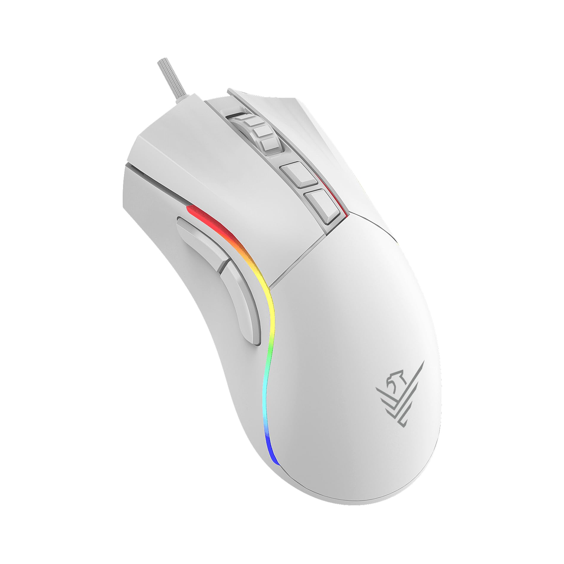 Phoenix Technologies Souris de Gaming RVB Haute Performance et Logiciel de Configuration (Câble, Blanc)