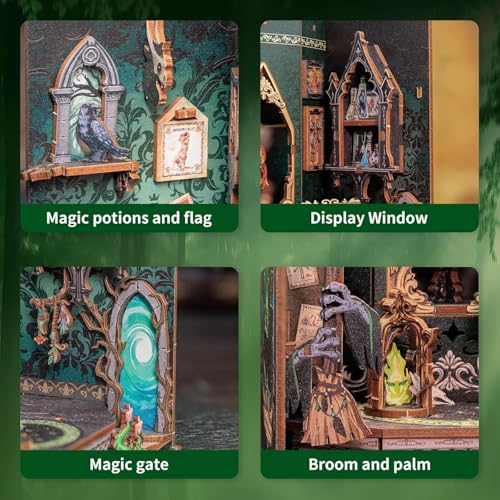 Image of Book Nook Kit - DIY Miniature House Dollhouse Kit for Adults and Teens, Booknook Tiny House Bookshelf Decor 3D Wooden Puzzle, Gifts for Family Friends. (The Darkness Herbarium)