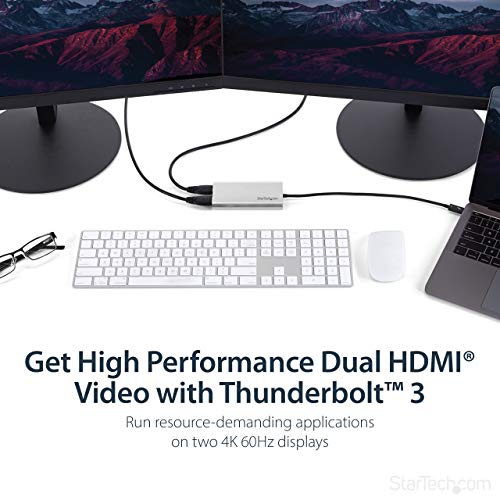 StarTech.com Thunderbolt 3-2ポートHDMI変換アダプタ 4K 60Hz MacとWindowsに対応 TB32HD24K60