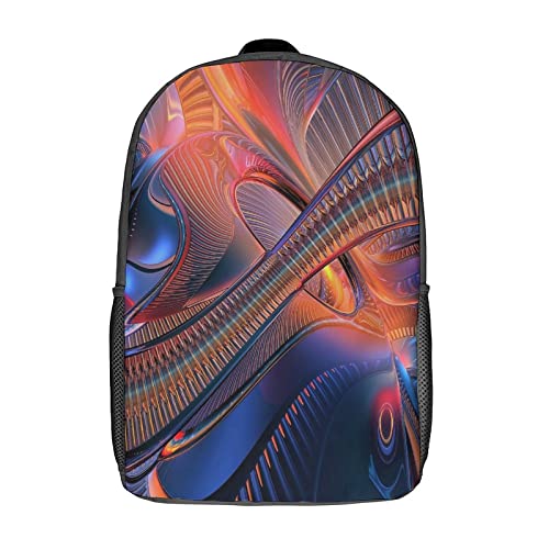 School backpack pour garçons et filles avec motif fractal 3D et bretelles ergonomiques