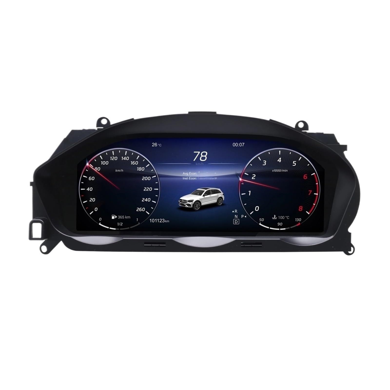 Quadro strumenti digitale da 12,3'' compatibile for Mercedes Benz Classe C W204 (2011–2014) NTG 4.5 Pannello indicatore cruscotto LCD