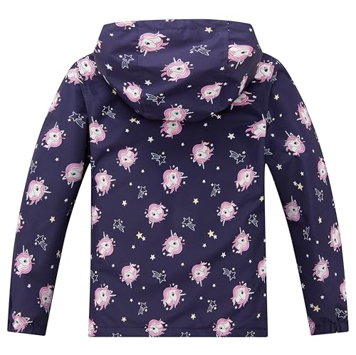 Image of Boys Girls Rain Jackets Waterproof Hooded Fleece Raincoats Lightweight Windbreakers for Kids