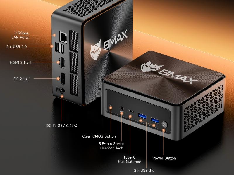 Amazon.com: Bmax B8A Power Mini PC AMD Ryzen 7 8845HS (8C/16T, up