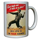 us world war ii tanks HIS Life is in your hands. – Usa US United States Army WK 2 WW II pubblicità Poster Poster promozionale – Tazza di caffè tazza # 11488