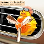 Voiture Air Refroidisseurs Cute Pilot Canard, Évent de voiture Air Freshener Rotating Propeller Automobile Air Diffuseur de voiture créatif d'éventail de sortie, Accessoires de voiture mignon, Décoration de parfum de voiture